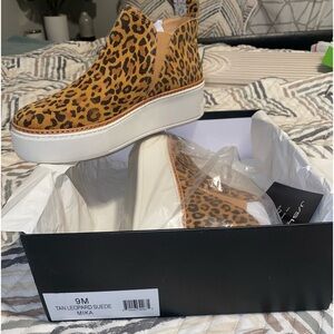NWT J/SLIDES NYC Tan Leopard Mika Suede and Nubuck Platform Sneaker 9